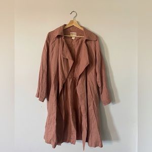 Cynthia Rowley Pink Linen Trench Coat